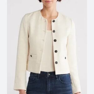 Rag & Bone Amaya tweed Ivory Blazer Jacket size 8